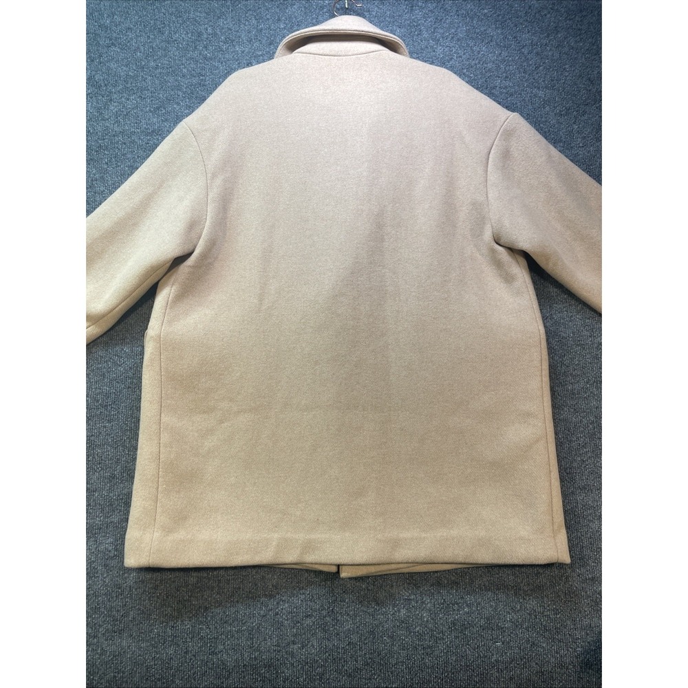 ABERCROMBIE and FITCH Coat Womens Medium Petite Lined Tan Button Mid-Length - Picture 8 of 13